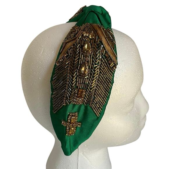 Hand Beaded Mexican Headband – Fuchsia Padded Turban Style Embroidered Boho - Picture 1 of 12